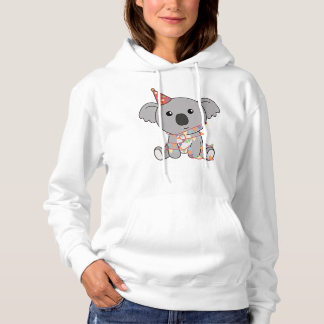 Moletom Birthday Koala Para Crianças Um Hoodie De Aniversá (Frente)
