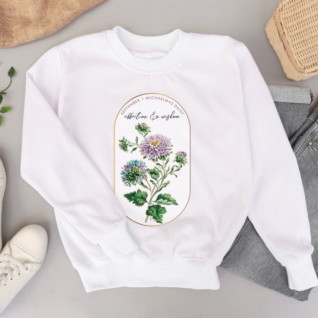 Moletom Birthday, mês de setembro (Birth Flower Month September Birthday Sweatshirt)