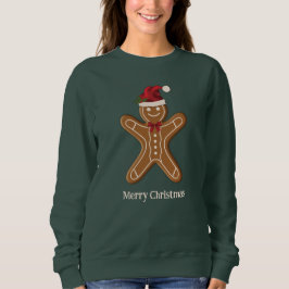Moletom Biscoito de Natal de Gengibre Festivo Com Texto
