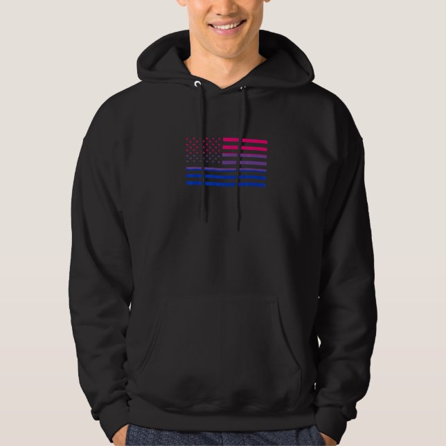 Moletom Bisexual American Flag LGBTQ Bisexual Pride Bisexu (Frente)