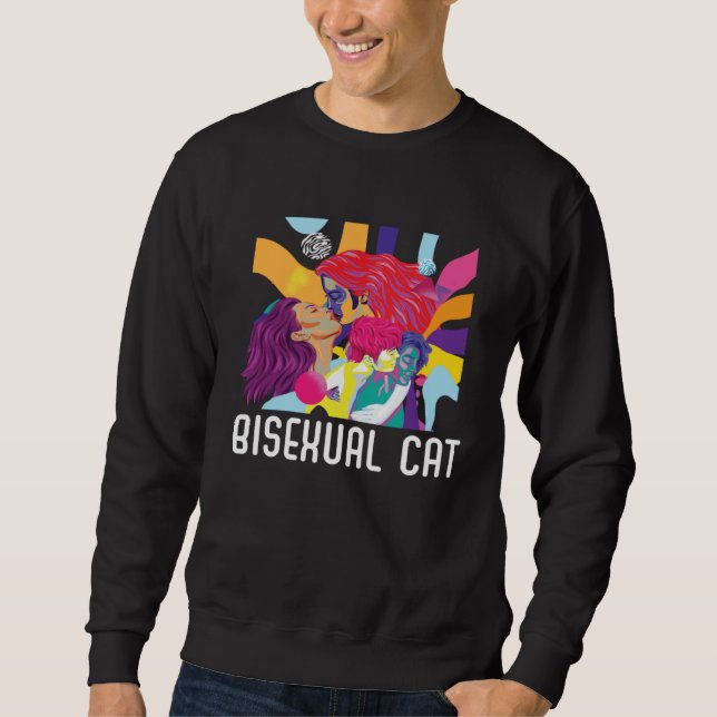 Moletom Bisexual Cat Owner Rainbow Pride Bisexuality LGBTQ (Frente)