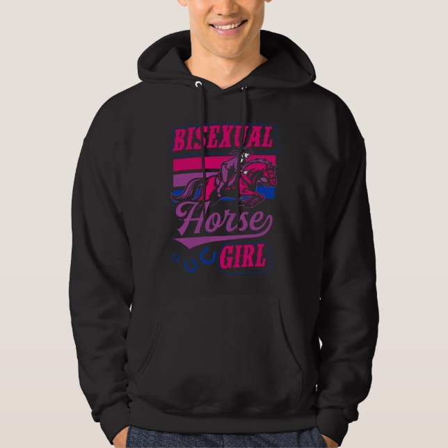 Moletom Bisexual Horse Girl Bisexual Pride Horse  Equestri (Frente)