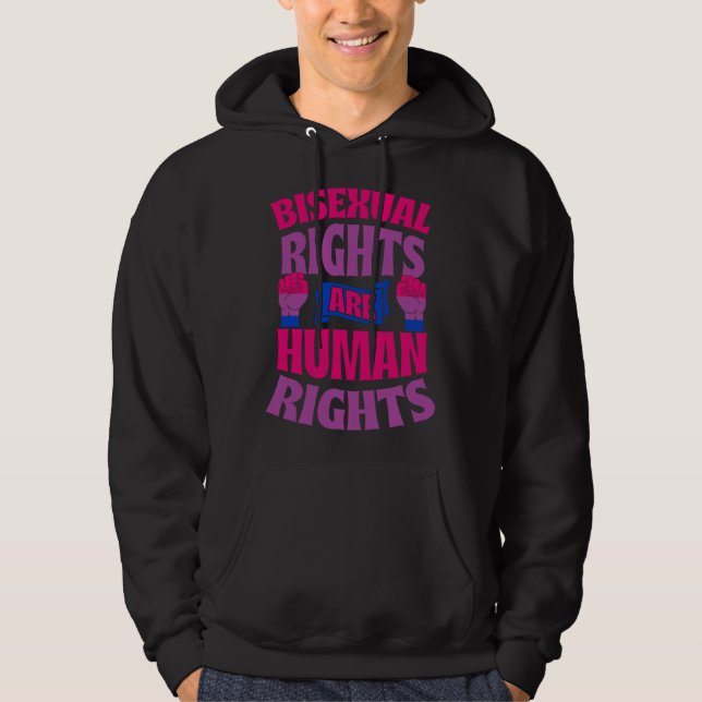 Moletom Bisexual Rights Are Human Rights Protest March Bi  (Frente)