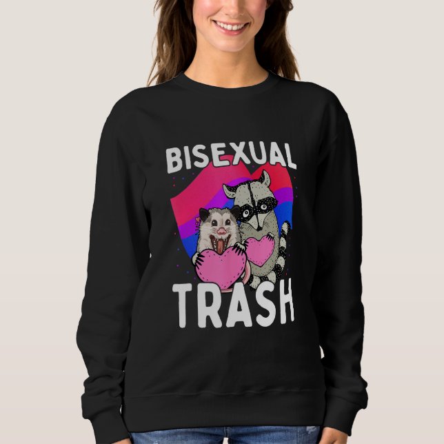 Moletom Bisexual Trash  Gay Pride Rainbow LGBT Raccoon Pos (Frente)