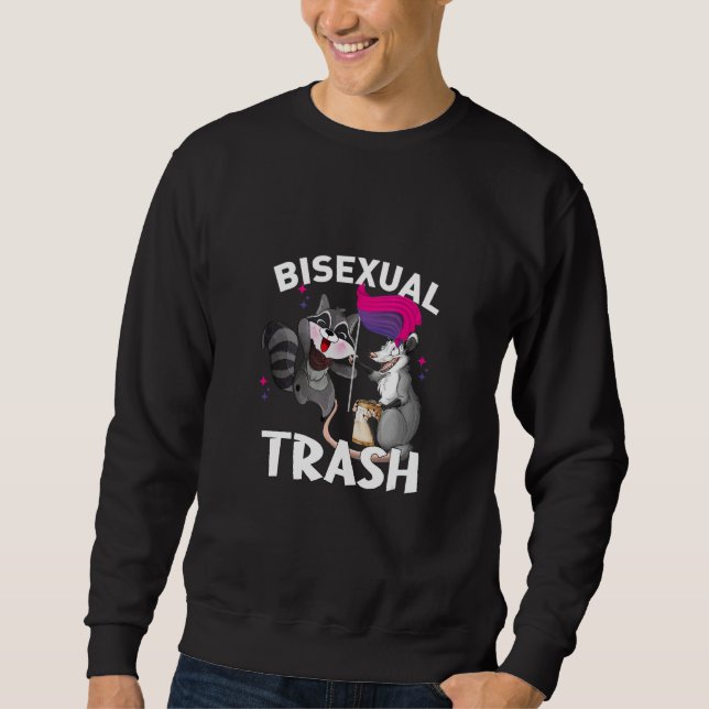 Moletom Bisexual Trash Gay Pride Rainbow LGBT Raccoon Poss (Frente)