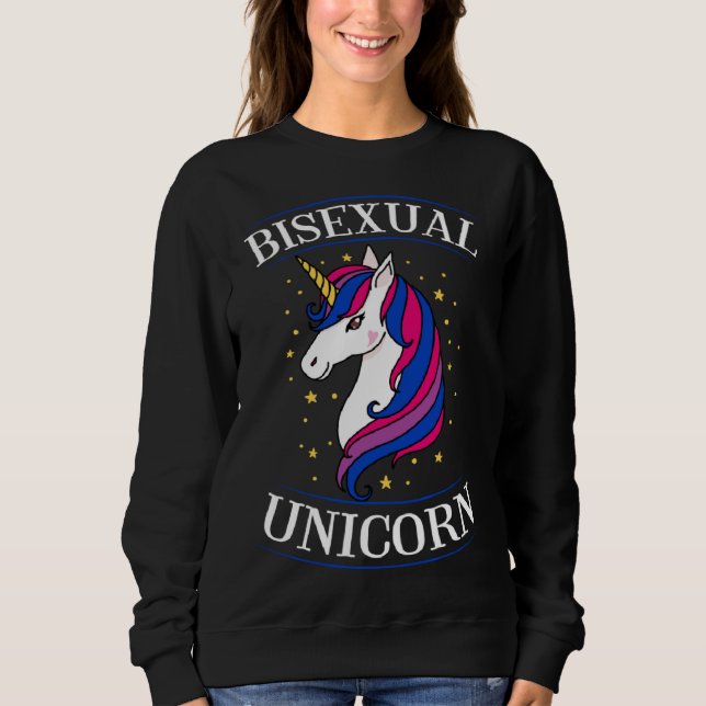 Moletom Bisexual Unicorn Elegant Magical Bisexual Pride Lo (Frente)