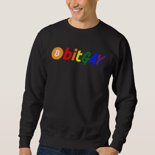 Moletom Bitcoin Bitgay Pride themed mens kids women unisex (Frente)