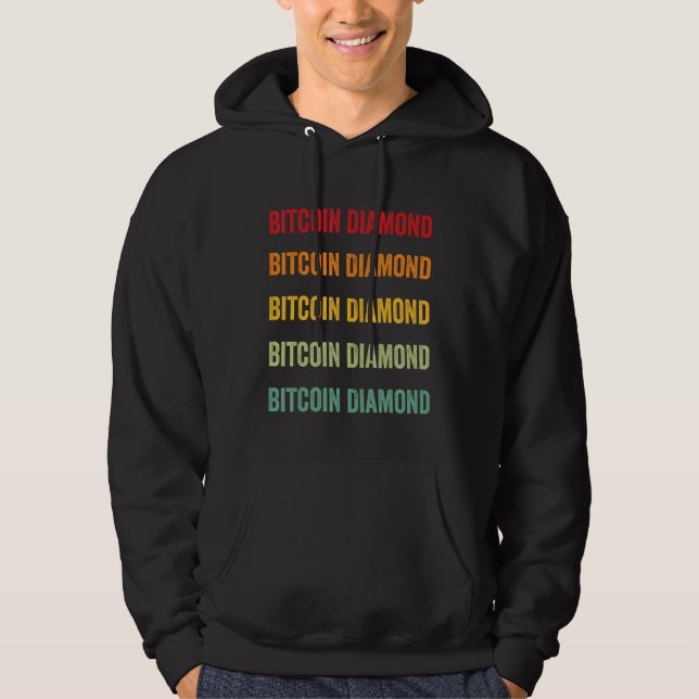 Moletom Bitcoin Diamond Crypto Rainbow Text Design (Frente)