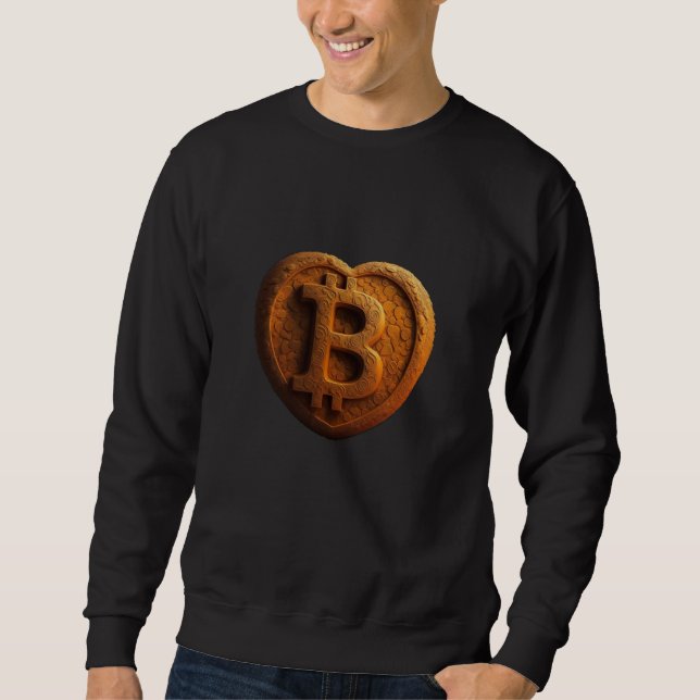 Moletom Bitcoin Heart Love Reason Emotions Feel Passion (Frente)