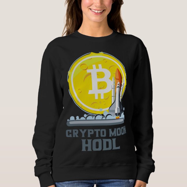 Moletom Bitcoin Para a Lua Moeda Criptográfica Hodl (Frente)