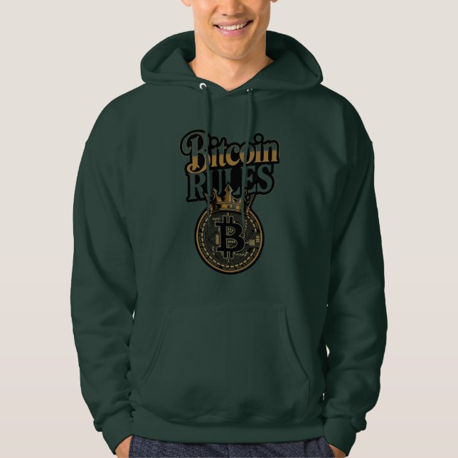 Moletom Bitcoin Rules Crowned King Crypto Hoodie (Frente)