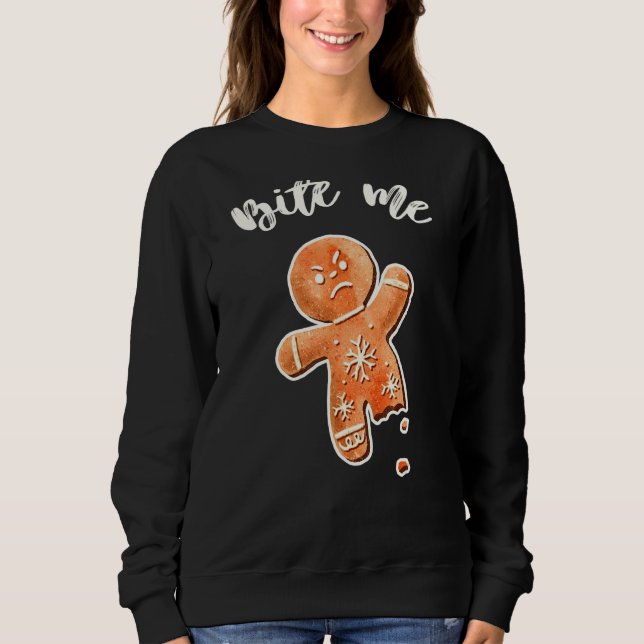 Moletom Bite-Me Gingercake Man Uger Christmas Sweater 1 (Frente)