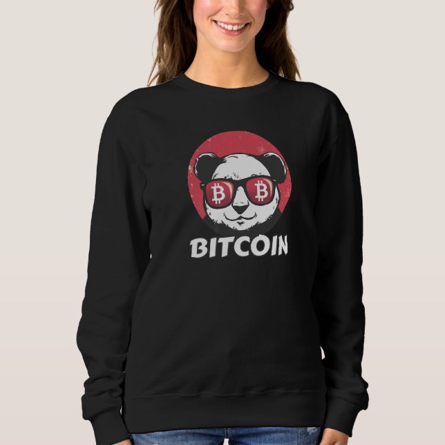 Moletom Bitmoney Cute Crypto Panda Sun Óculos Retro (Frente)