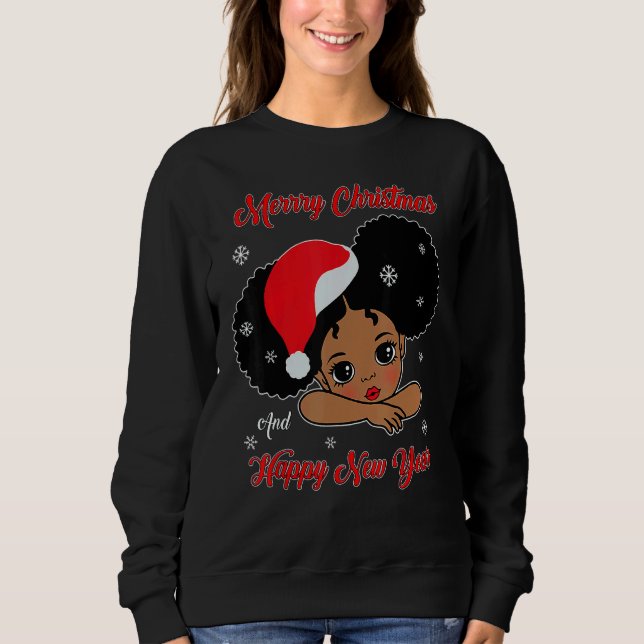 Moletom Black African American Santa Christmas Melanin Gir (Frente)