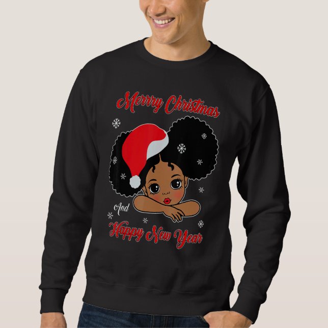 Moletom Black African American Santa Christmas Melanin Gir (Frente)