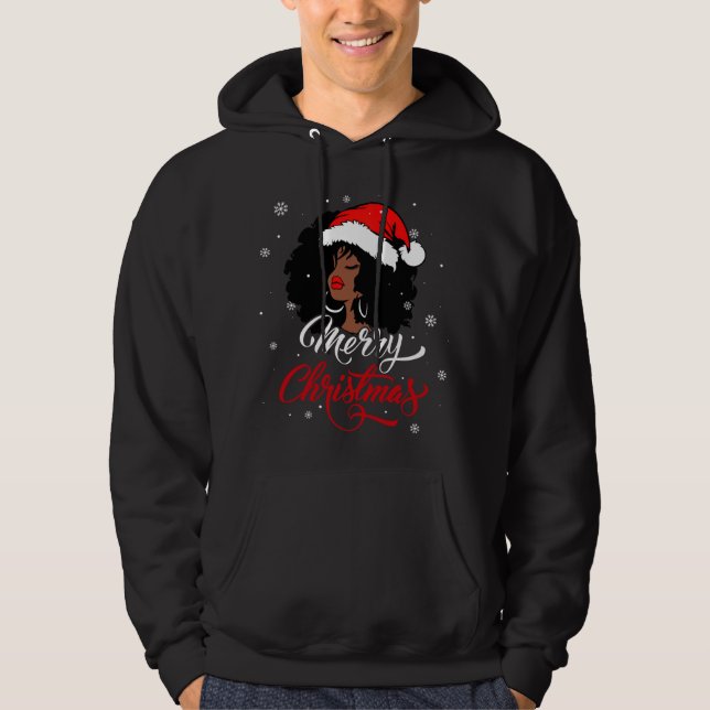 Moletom Black African Girl American Papais noeis Christmas (Frente)