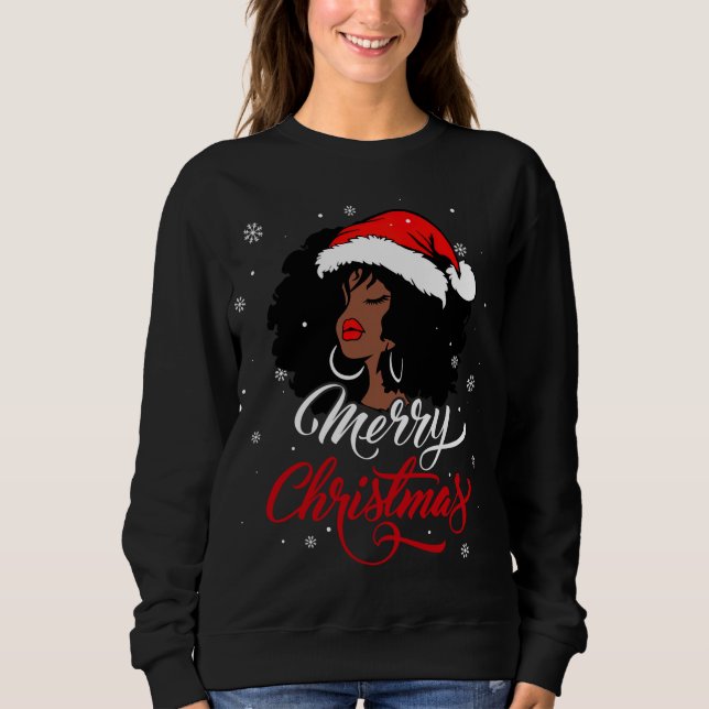 Moletom Black African Girl American Papais noeis Christmas (Frente)