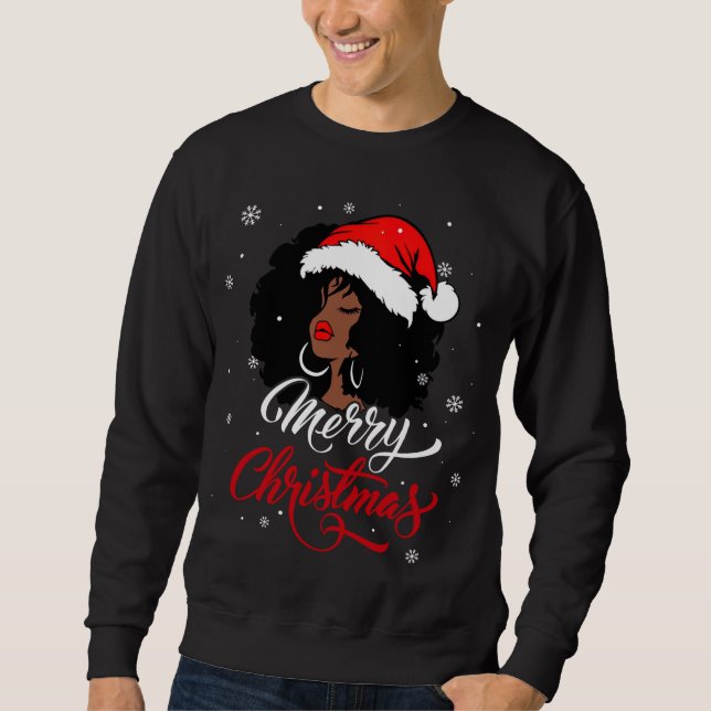 Moletom Black African Girl American Papais noeis Christmas (Frente)