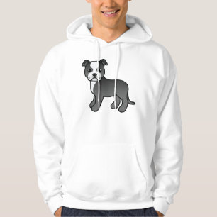 Moletom Black And White Staffordshire Bull Terrier Dog
