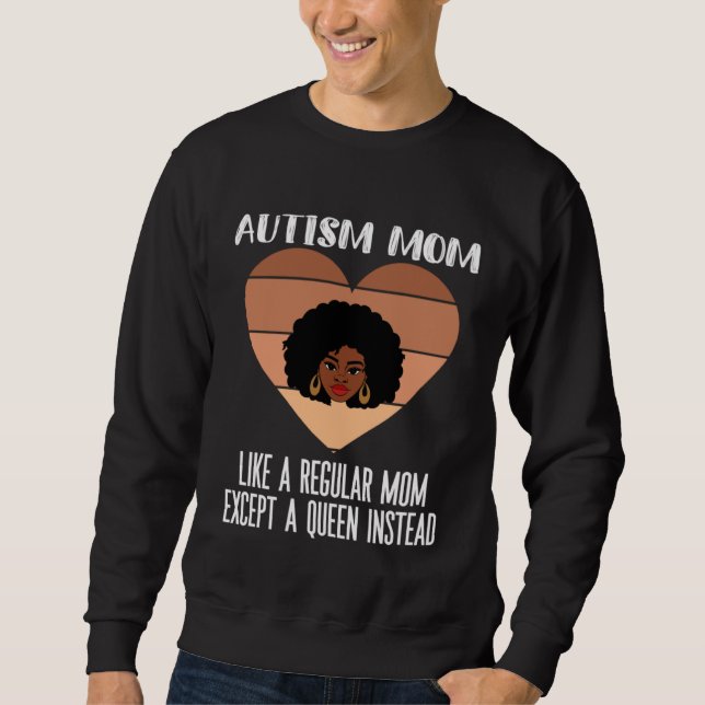 Moletom Black Autism Mom Of Autistic Son Kids Afro Neurodi (Frente)