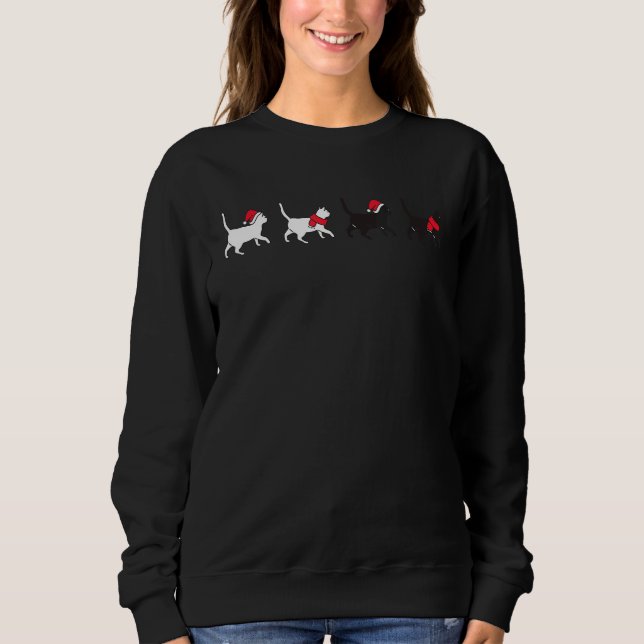 Moletom Black Cat Christmas Meowy   Cat   Cat Dad Cat Mom (Frente)