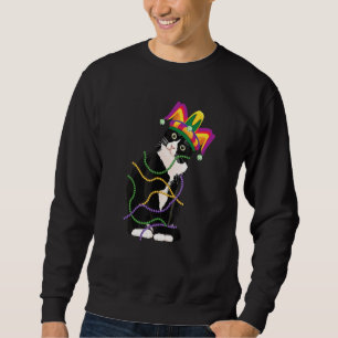Moletom Black Cat Meow Mardi Gras Mask Fleur De Lis Cat Wo