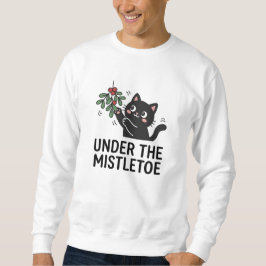 Moletom Black Cat Playing Mistletoe Festive Cartoon