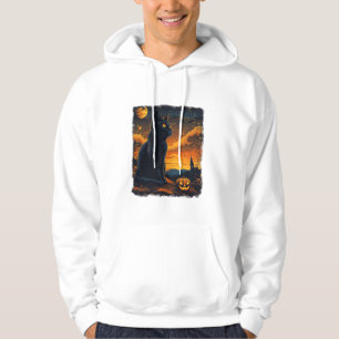 Moletom Black Cat Starry Night Van Gogh Pumpkins Bats Hall