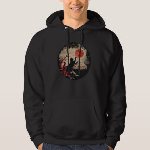 Moletom Black Cat Vintage Japão Art Tema Japonês Retro P