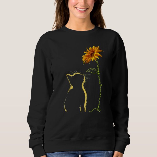 Moletom Black Cat with Sunflower  Cat ' (Frente)