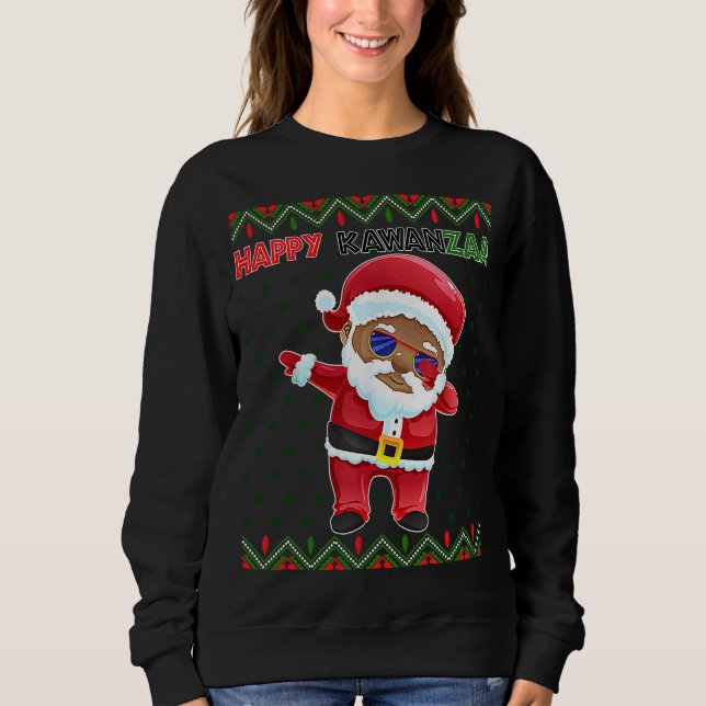 Moletom Black Christmas Happy Ugly Kwanzaa Merry African H (Frente)