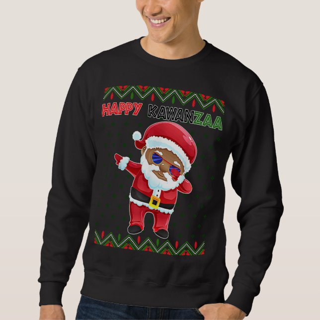 Moletom Black Christmas Happy Ugly Kwanzaa Merry African H (Frente)