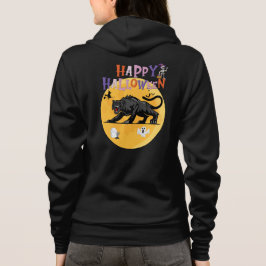 Moletom black cougar on halloween night invitation card