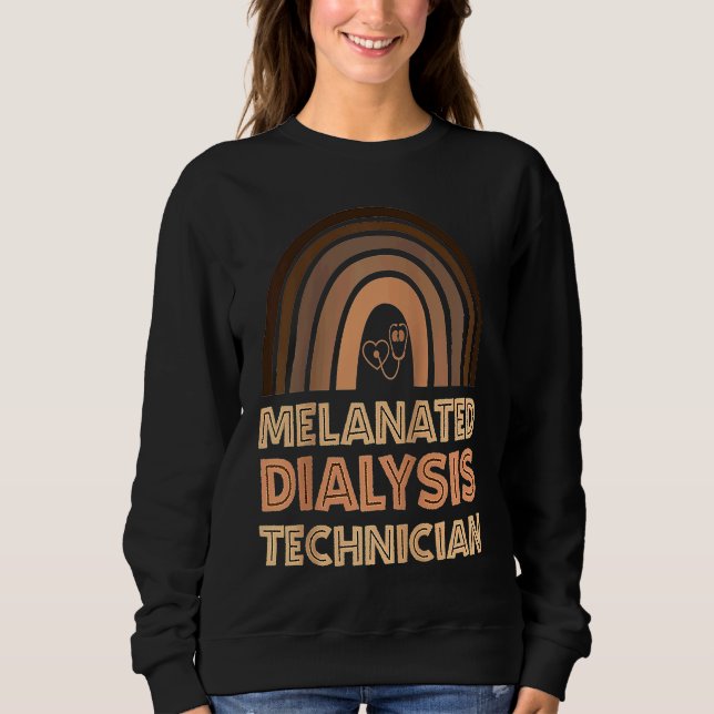 Moletom Black Dialysis Technician Melanated Woman Black Hi (Frente)