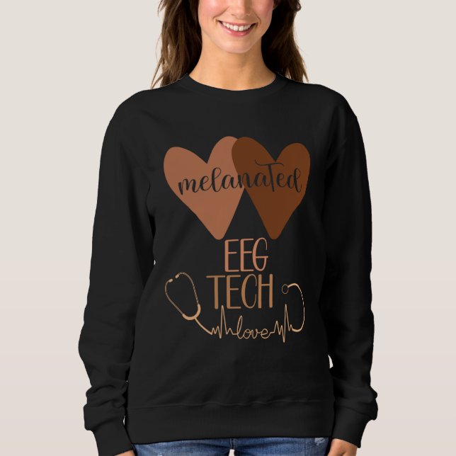 Moletom Black EEG Tech Melanated Black History Neurology T (Frente)
