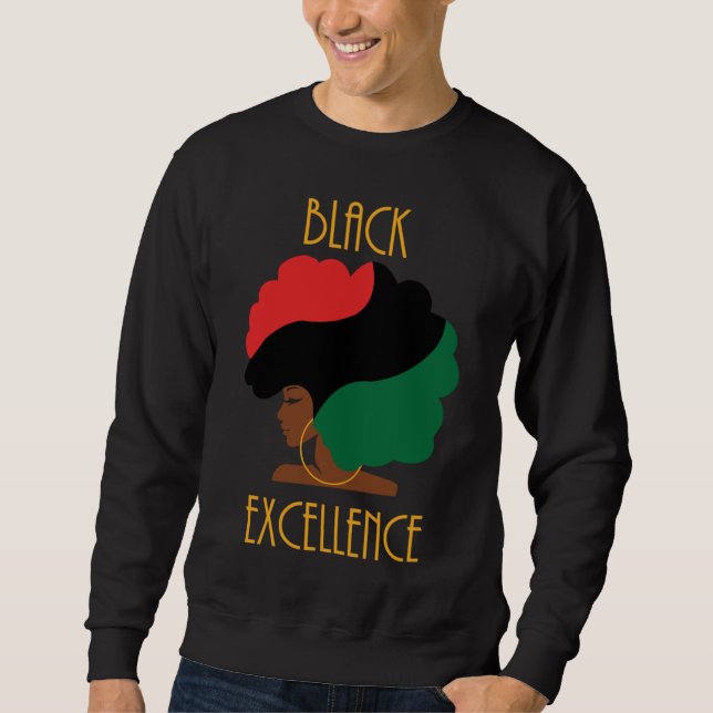 Moletom Black Excellence Pan African Flag Afro Black Histo (Frente)