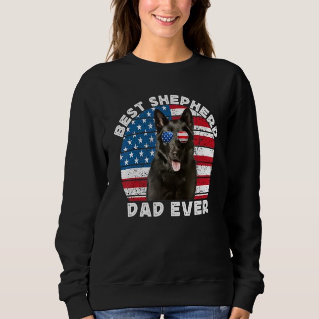 Moletom Black German Shepherd Dad For Men GSP Dog Face Ame (Frente)