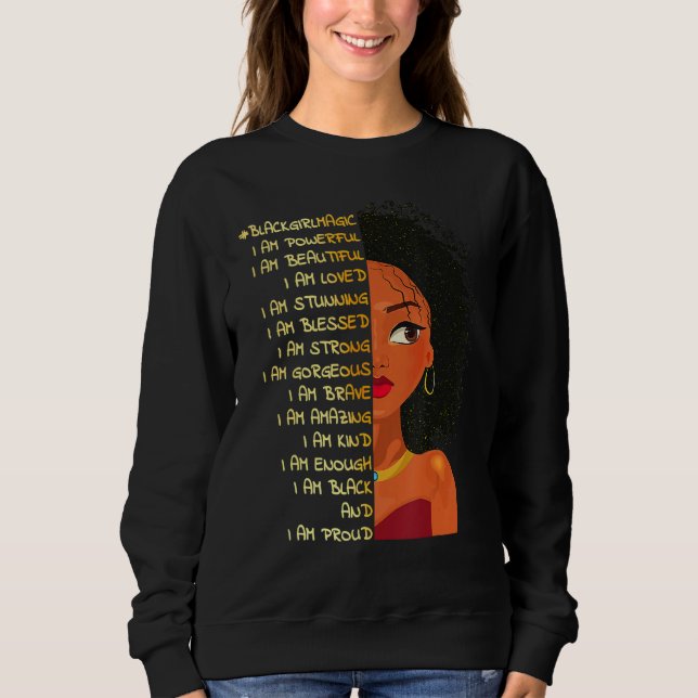 Moletom Black Girl Magic Melanin Queen Africa American Bla (Frente)