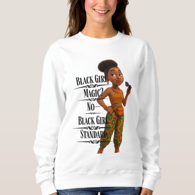 Moletom Black Girl Standard,Afro Modern,Pixarstyle 3d (Frente)
