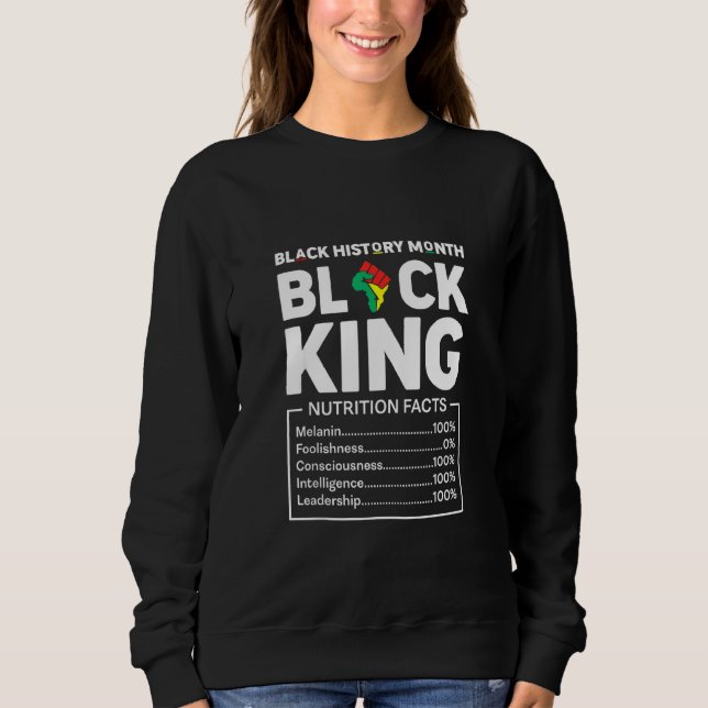 Moletom Black History Monds Men Black King Nutritional Fac (Frente)