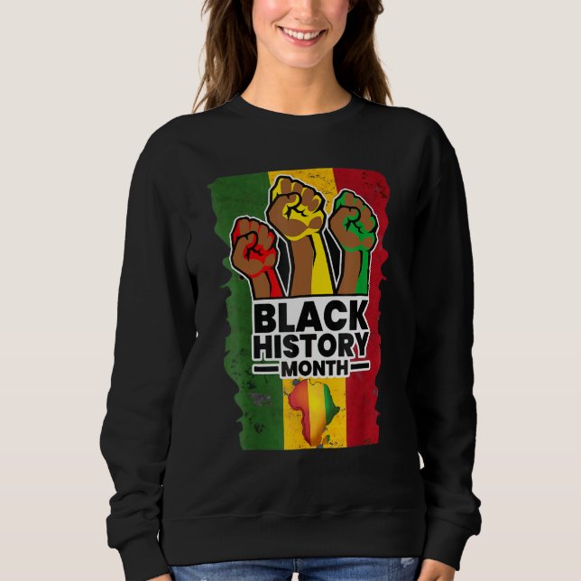 Moletom Black History Month 2023 Hand Strong African Ameri (Frente)