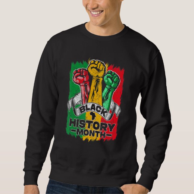 Moletom Black History Month 2023 Hand Strong African Ameri (Frente)