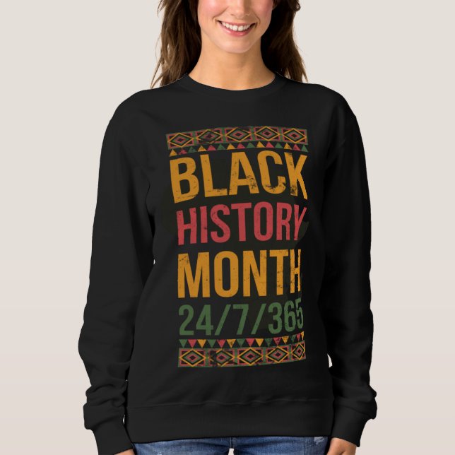 Moletom Black History Month 247365 For Pride African Ameri (Frente)