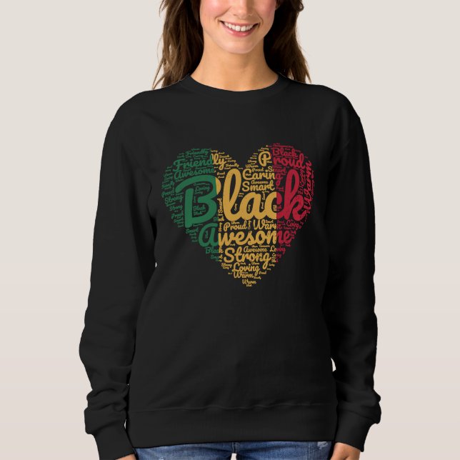 Moletom Black History Month African Proud Afro Valentines  (Frente)
