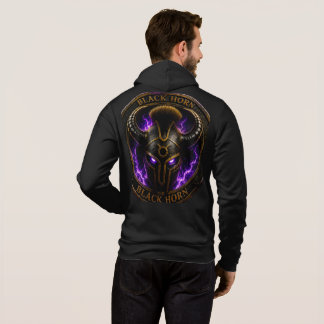 Moletom Black Horn – Casque Guerrier Viking Noir et Or, Éc