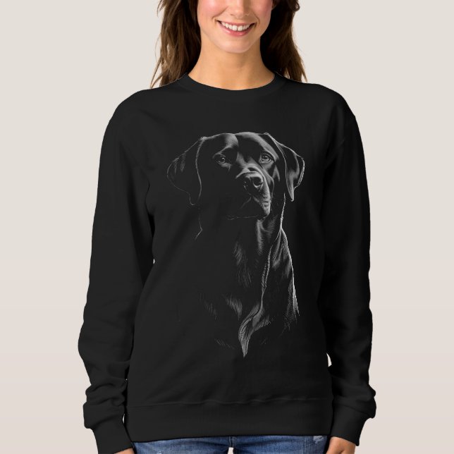 Moletom Black Lab Dark Art Dog Mom Sweatshirt (Frente)