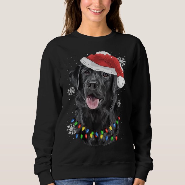 Moletom Black Lab Labrador Árvore de Natal Light Pajama Do (Frente)