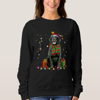 Moletom Black Lab Santa Christmas Tree Lights  Xmas Pjs Bo