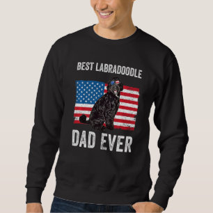 Moletom Black Labradoodle Pai American Flag Dono