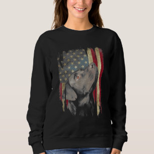 Moletom Black Labrador Gift USA Flag Lab Owter Duck Hunter